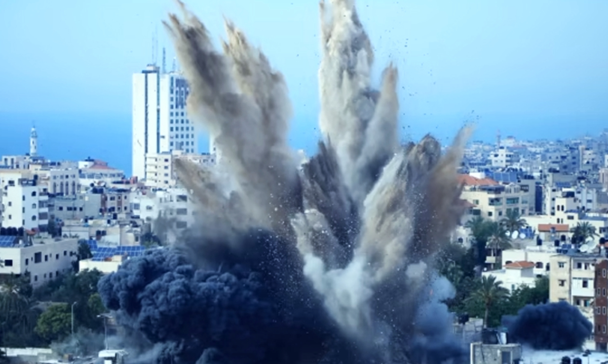 Airstrike by Israeli forces on a mosque calling it a 'terrorist compound'