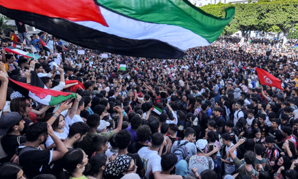 Egyptian citizens rally in support of Gaza