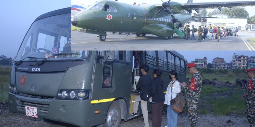 Nepali Army is providing travel facilities from air to bus to those going home in dashain 4