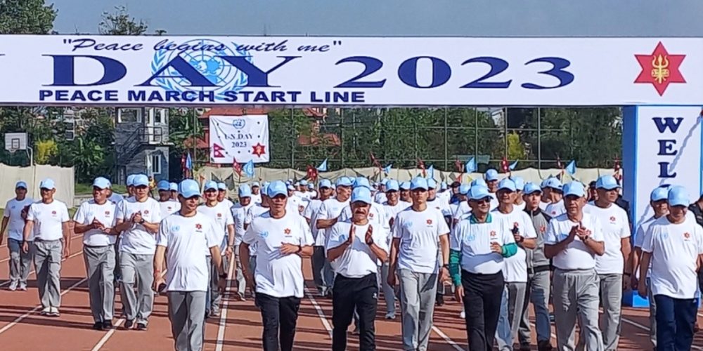 Peace Walk of Nepali Army on UN Foundation Day