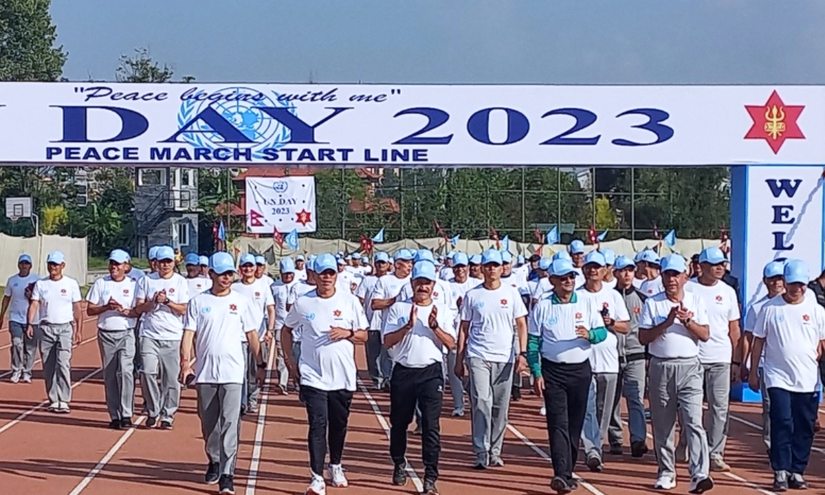 Peace Walk of Nepali Army on UN Foundation Day