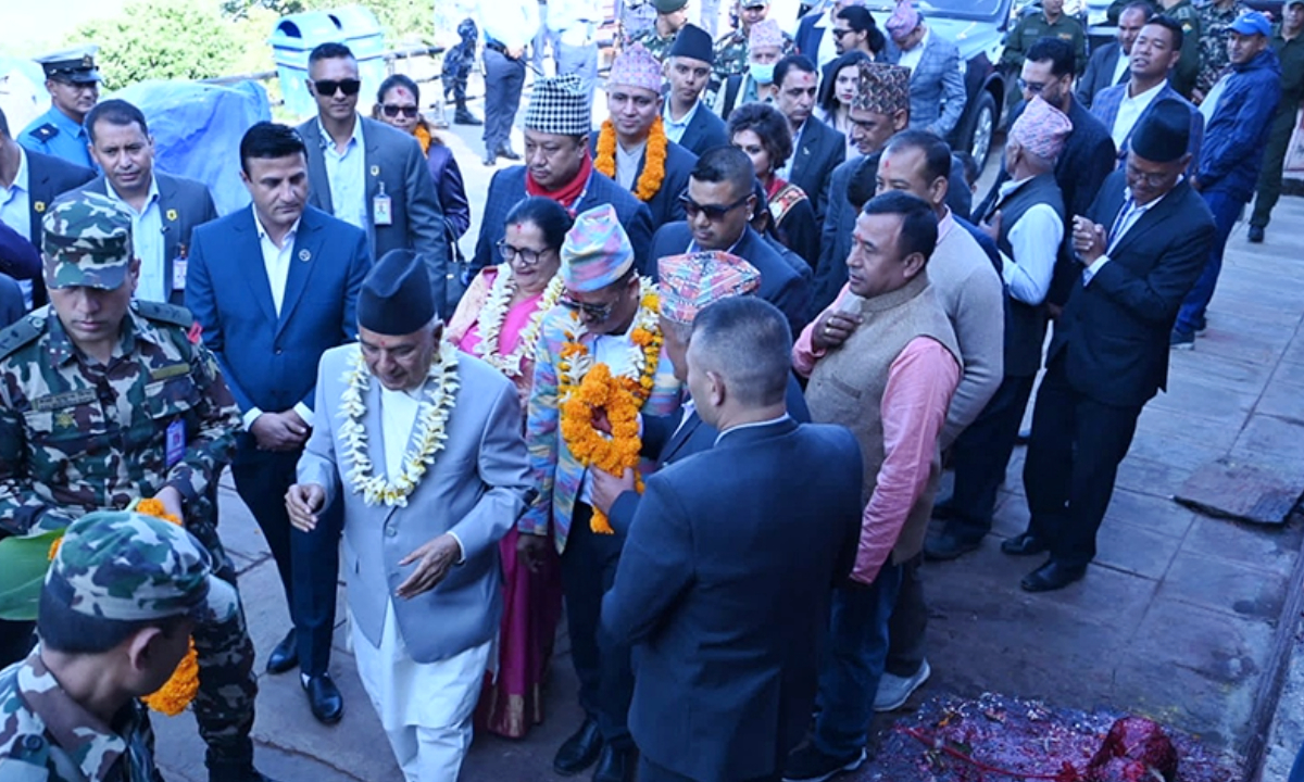 Puja at Palanchok Bhagwati Temple by President Paudel