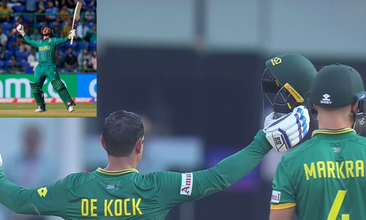 South Africa's Quinton de Kock completes century