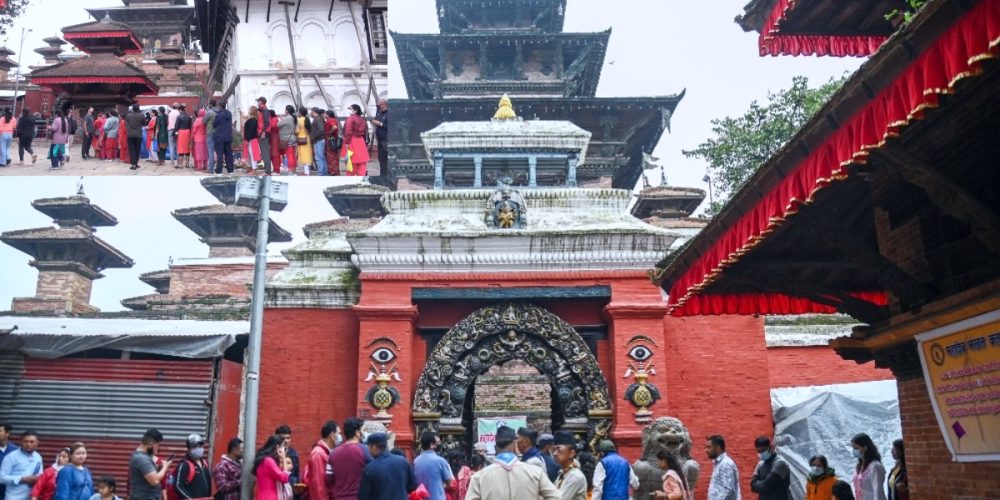 Taleju temple which opens only today a year is thronged by pilgrims