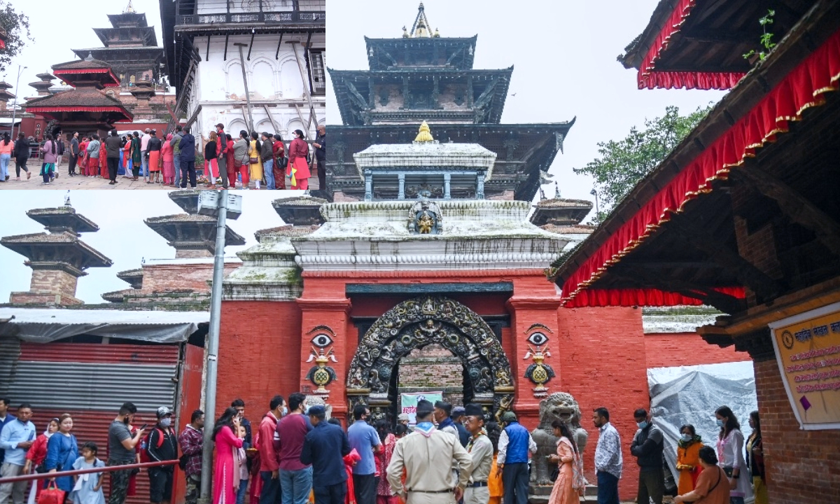 Taleju temple which opens only today a year is thronged by pilgrims