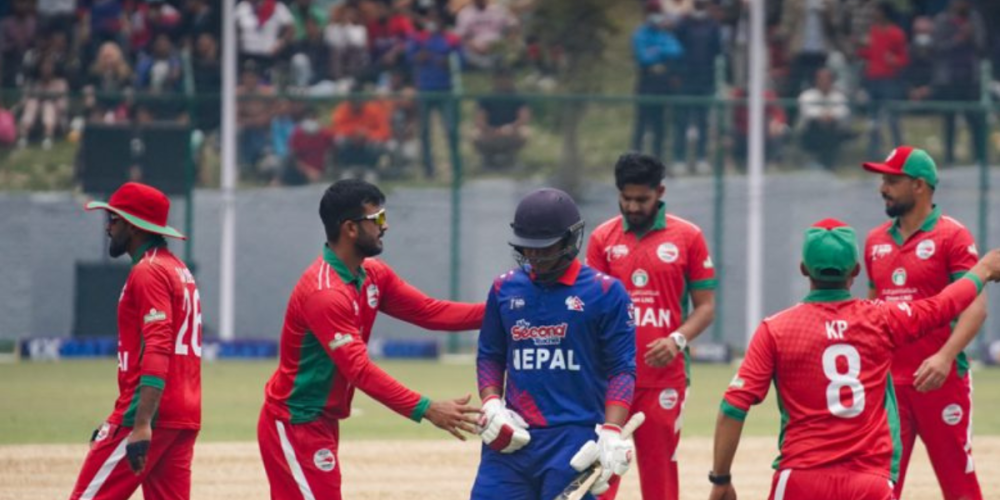 Live match of Nepal and Oman for the T-20 World Cup Qualifier title