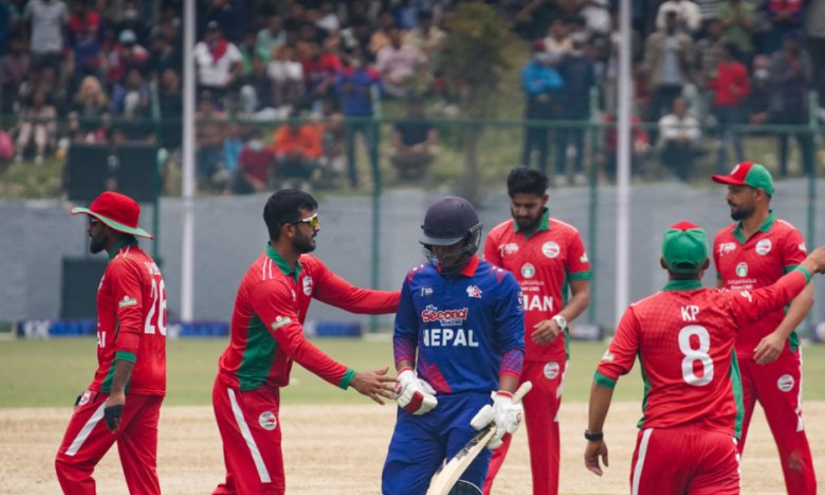 Live match of Nepal and Oman for the T-20 World Cup Qualifier title