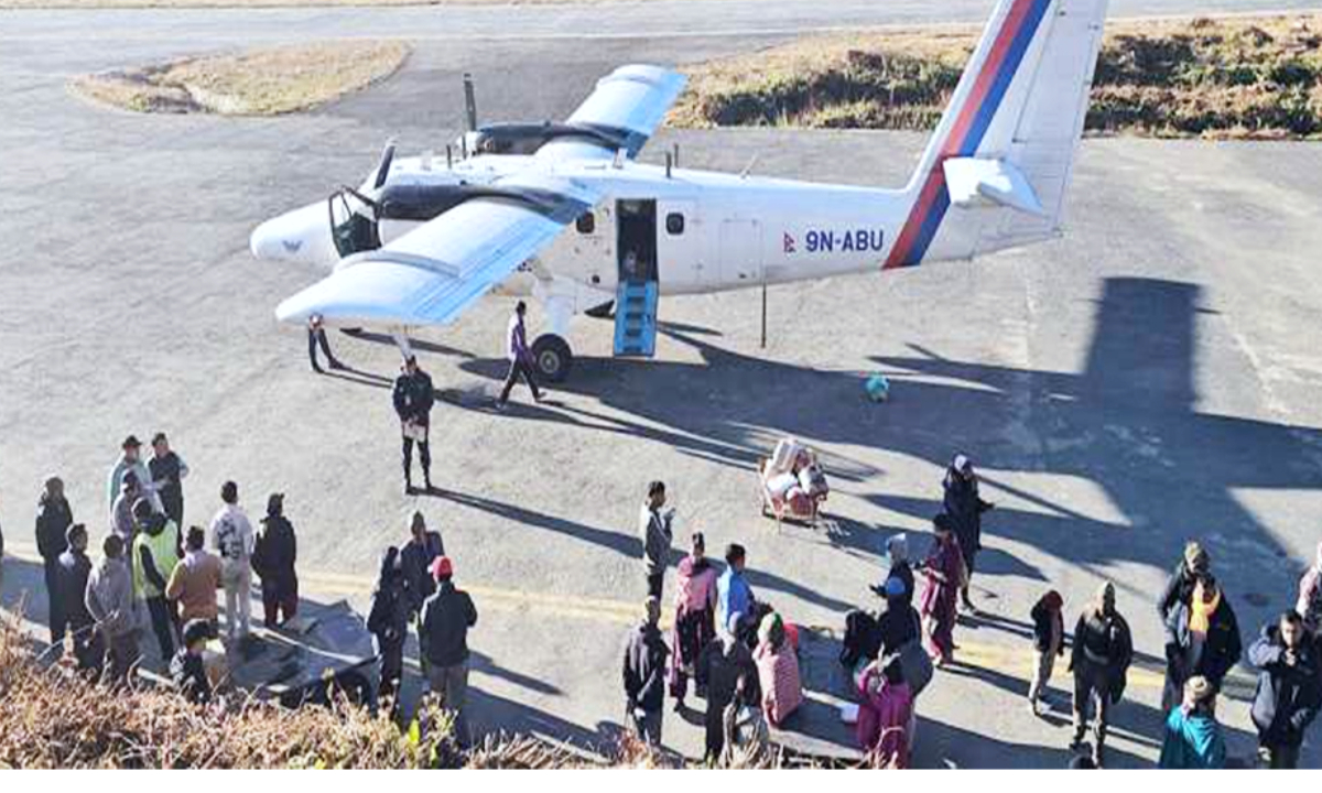 Nepal Airlines plane plane grounded in Simkot