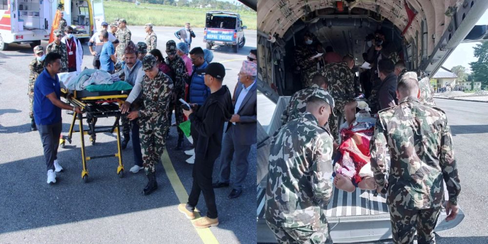 Rescue of 24 people including more injured by Nepalese army aircraft