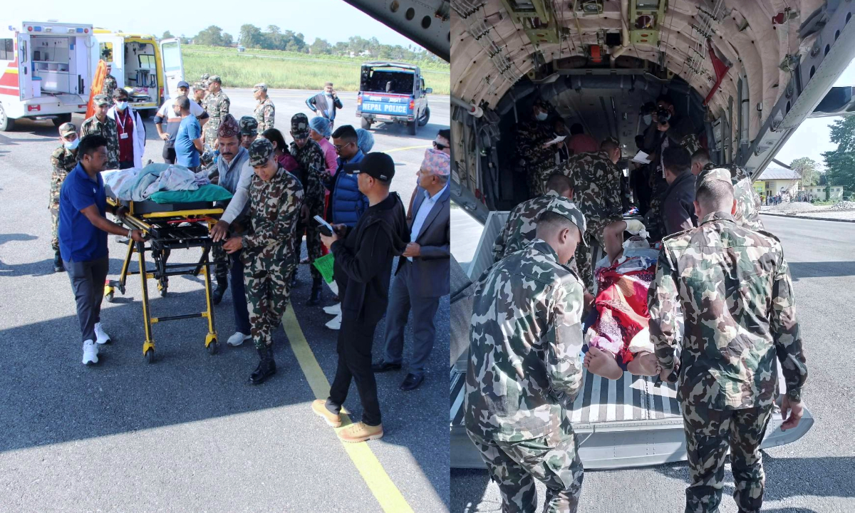 Rescue of 24 people including more injured by Nepalese army aircraft