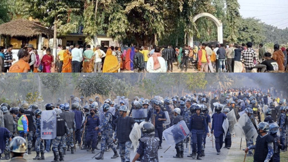 Hanspur in Dhanusha suddenly turned into a battlefield clashes between the police, arson and aerial fire