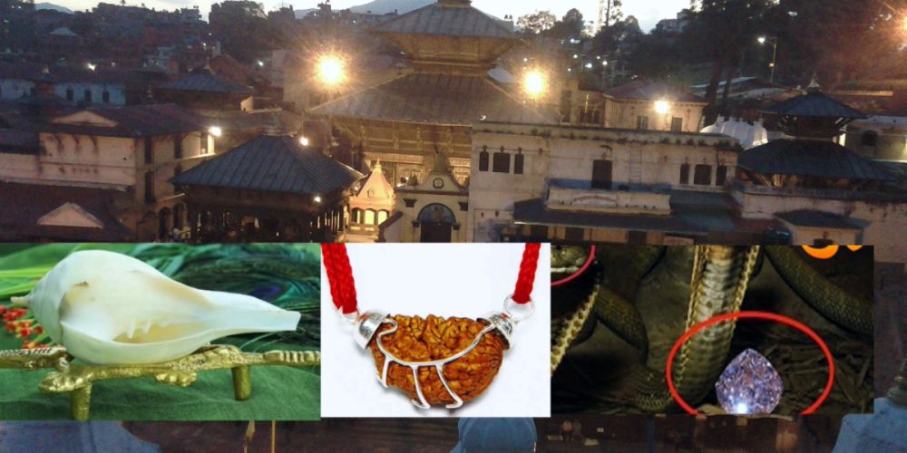 Pashupatinath temple's precious nagmani, one-faced rudraksha and right conch were shown to the public today