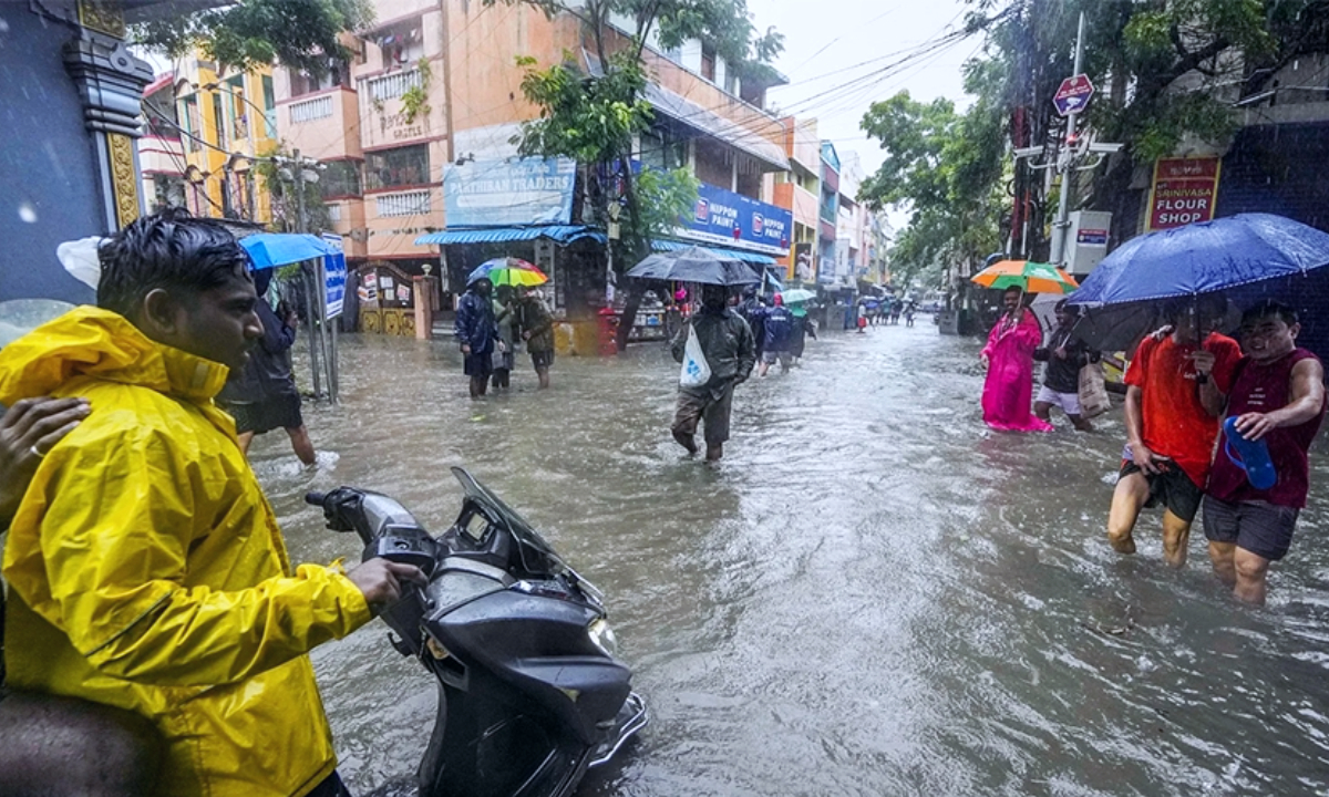 The impact of the 'Michong' sea storm from the Bay of Bengal reached Nepal