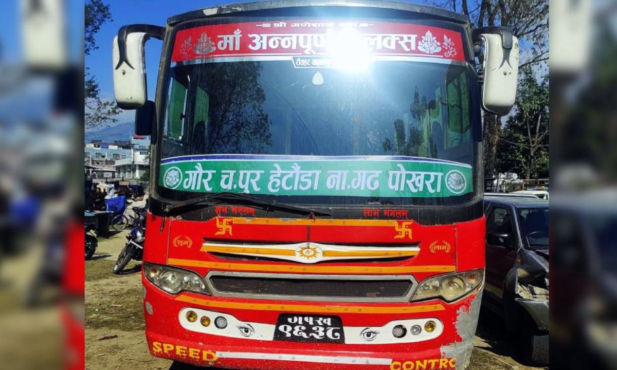 The police were surprised to find the fact that a 17-year-old boy stole a bus and took it from Pokhara to Chitwan