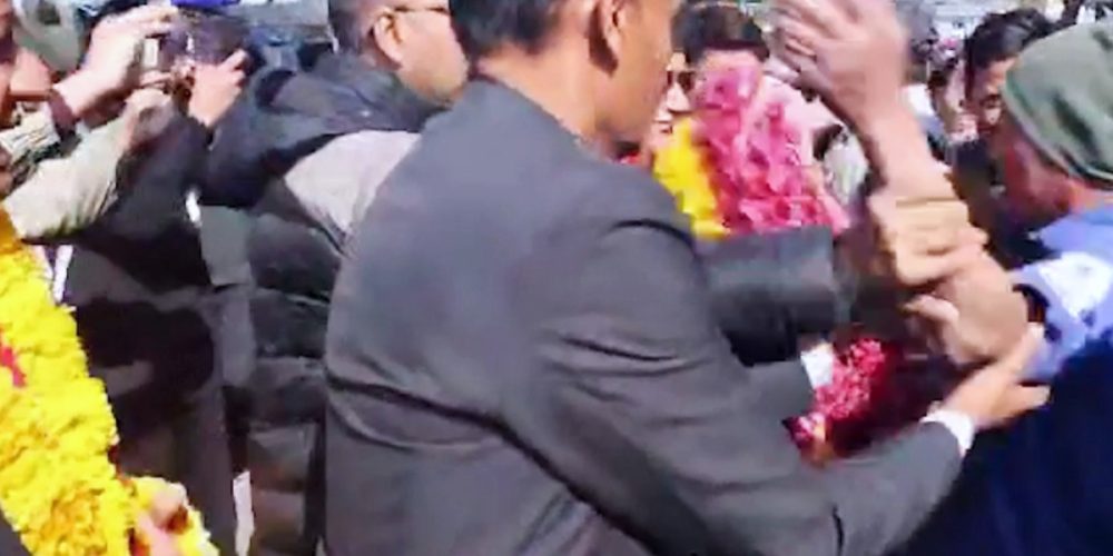 UML President Oli was punched in Dhankuta