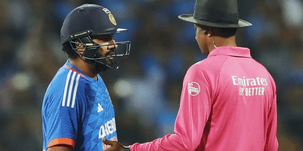 It is confirmed that India's Rohit Sharma was caught in a cricket match, and the umpire also agreed