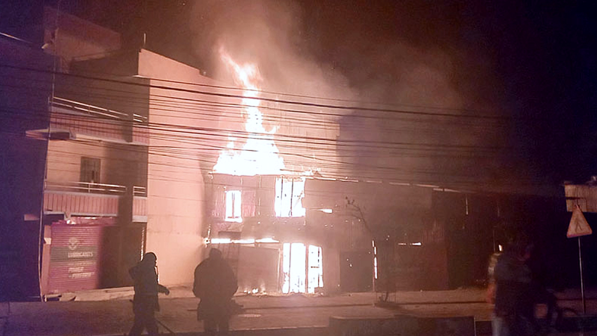 A massive fire broke out in Kathmandu at midnight