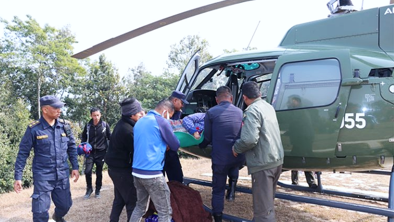 Helicopter rescue of pregnant women