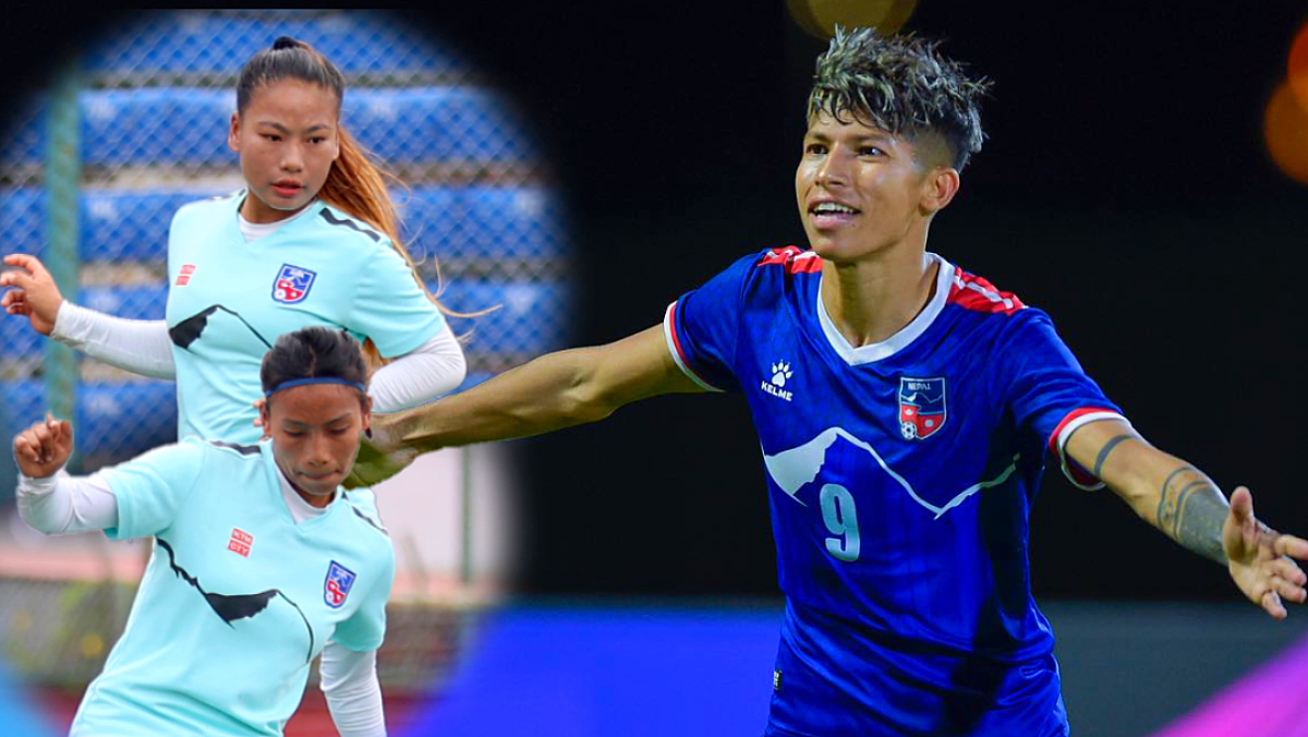 Nepal star forward Savitra Gumayo in the final match with Jordan