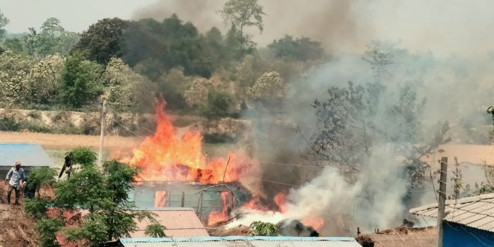 Fierce fire in the densely populated areas of Sarlahi