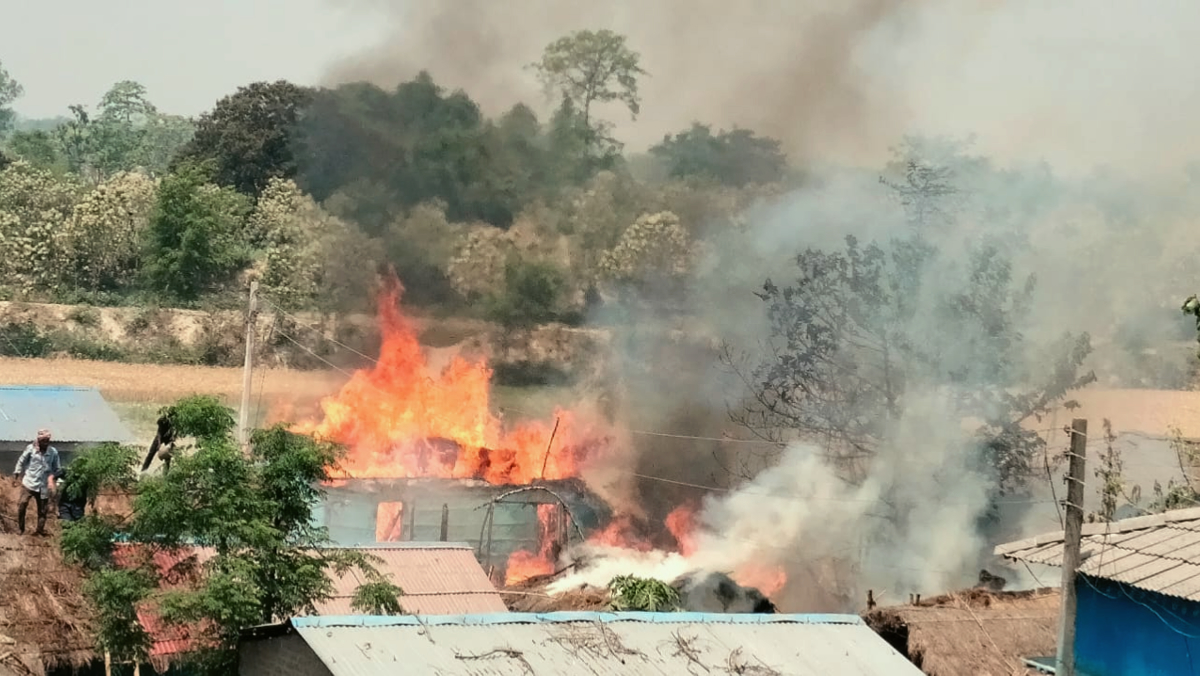 Fierce fire in the densely populated areas of Sarlahi