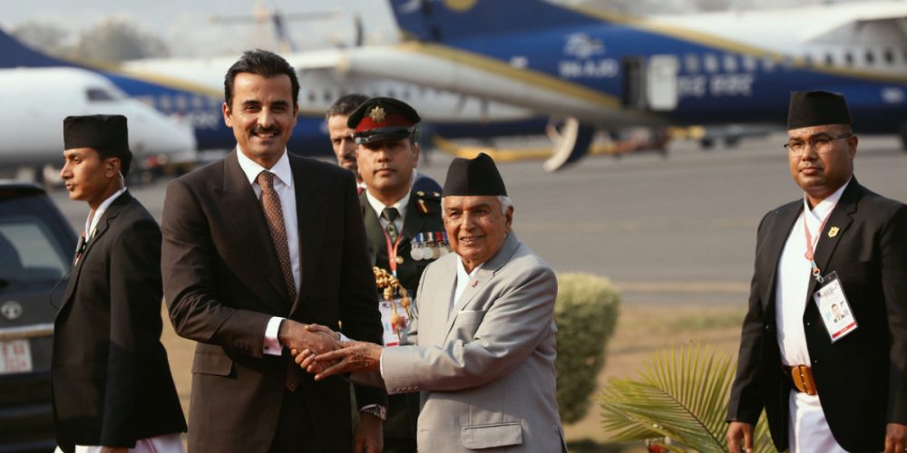 First landing of Qatari king in Nepal