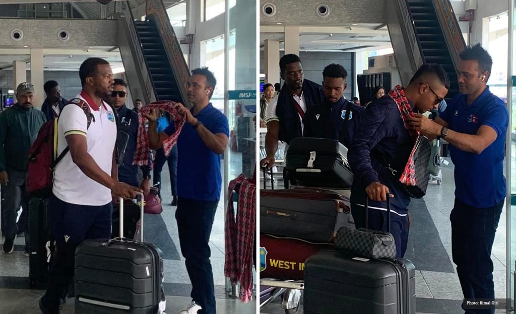 The world champion West Indies A cricket team arrived in Nepal