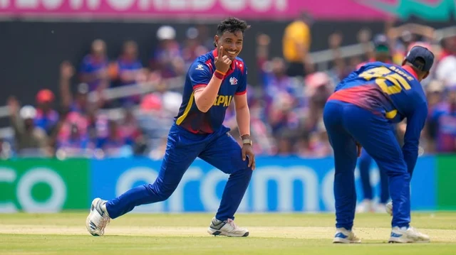 Nepal players during their match against Netherlands at the T20 World Cup Photo APJulio Cortez