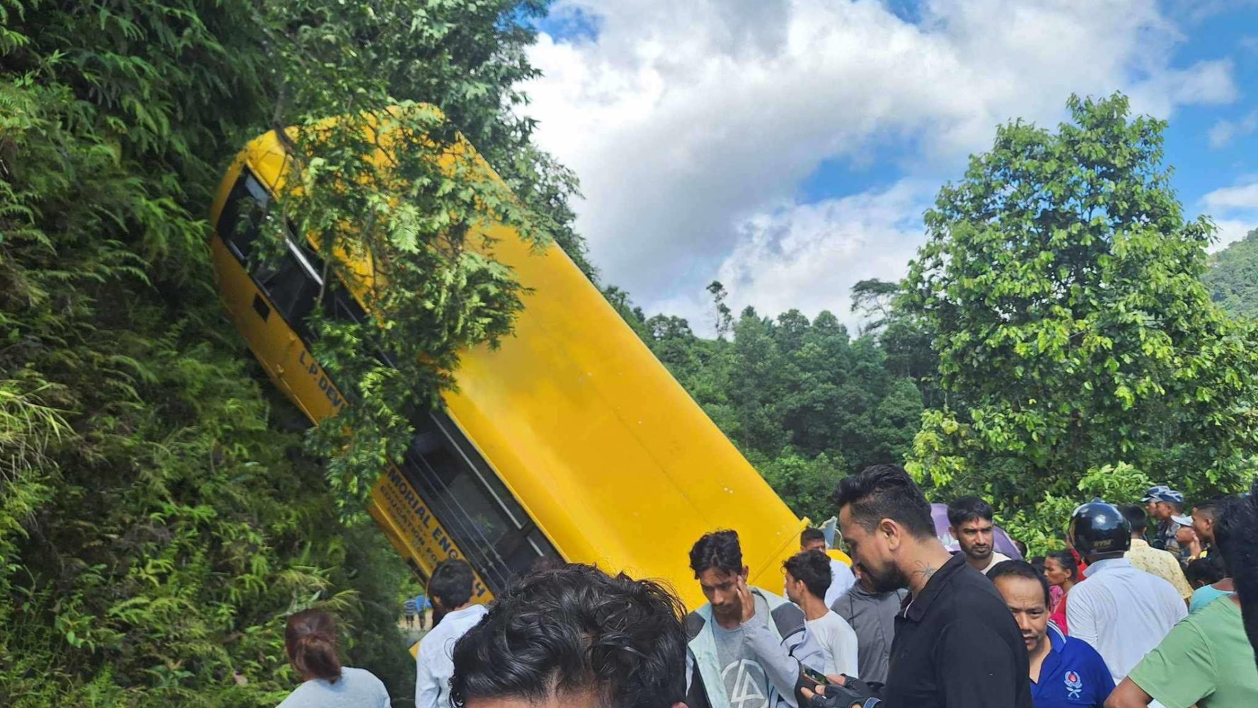 School bus full of students accident in Pokhara