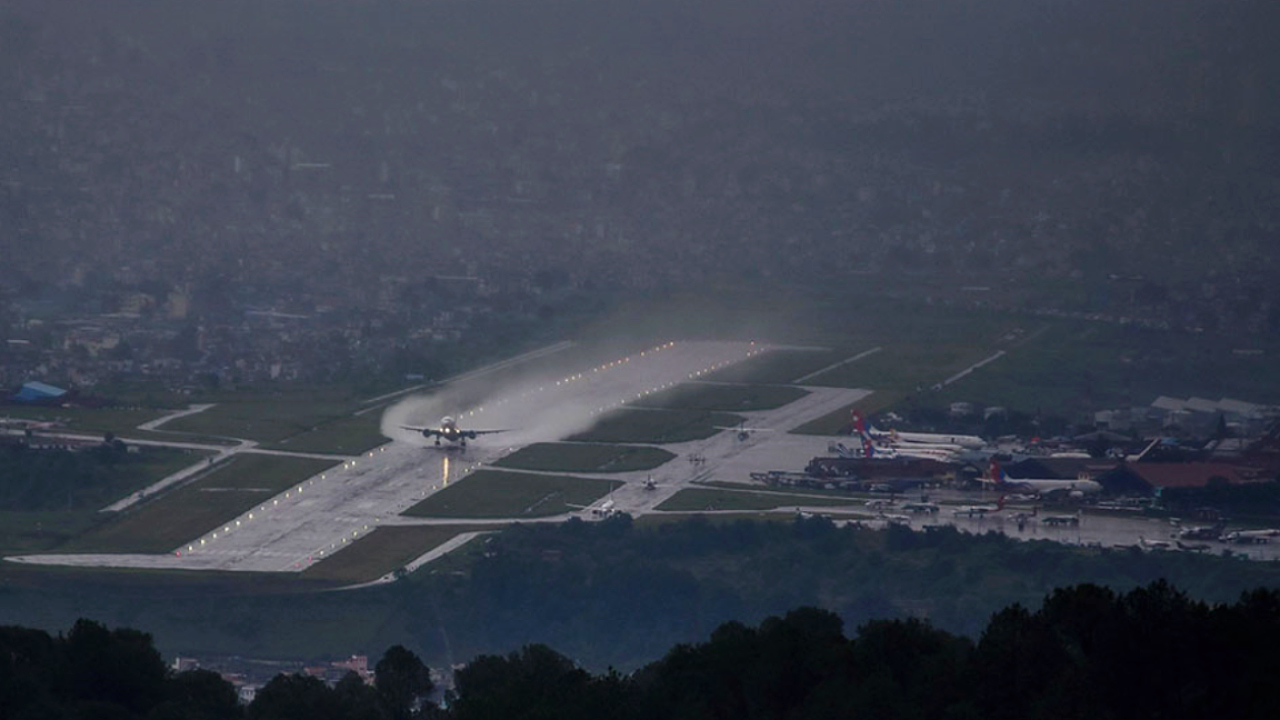 Rain tribhuvan international airport