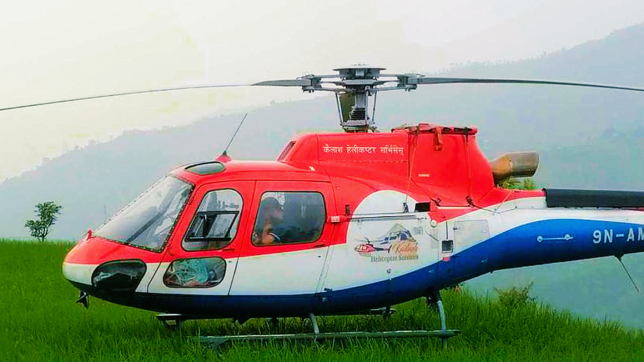 The helicopter coming to Kathmandu made an emergency landing at Dhading