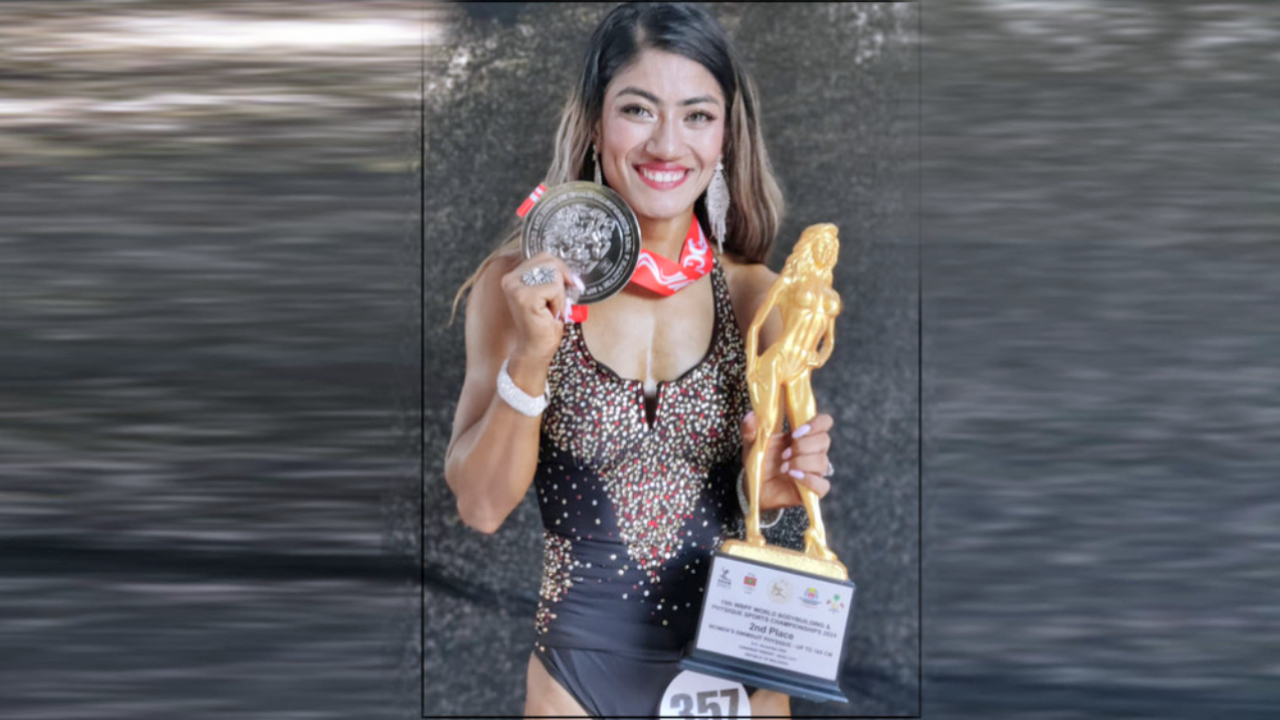 Nepali bodybuilder Sanam won the silver medal of the world bodybuilding competition